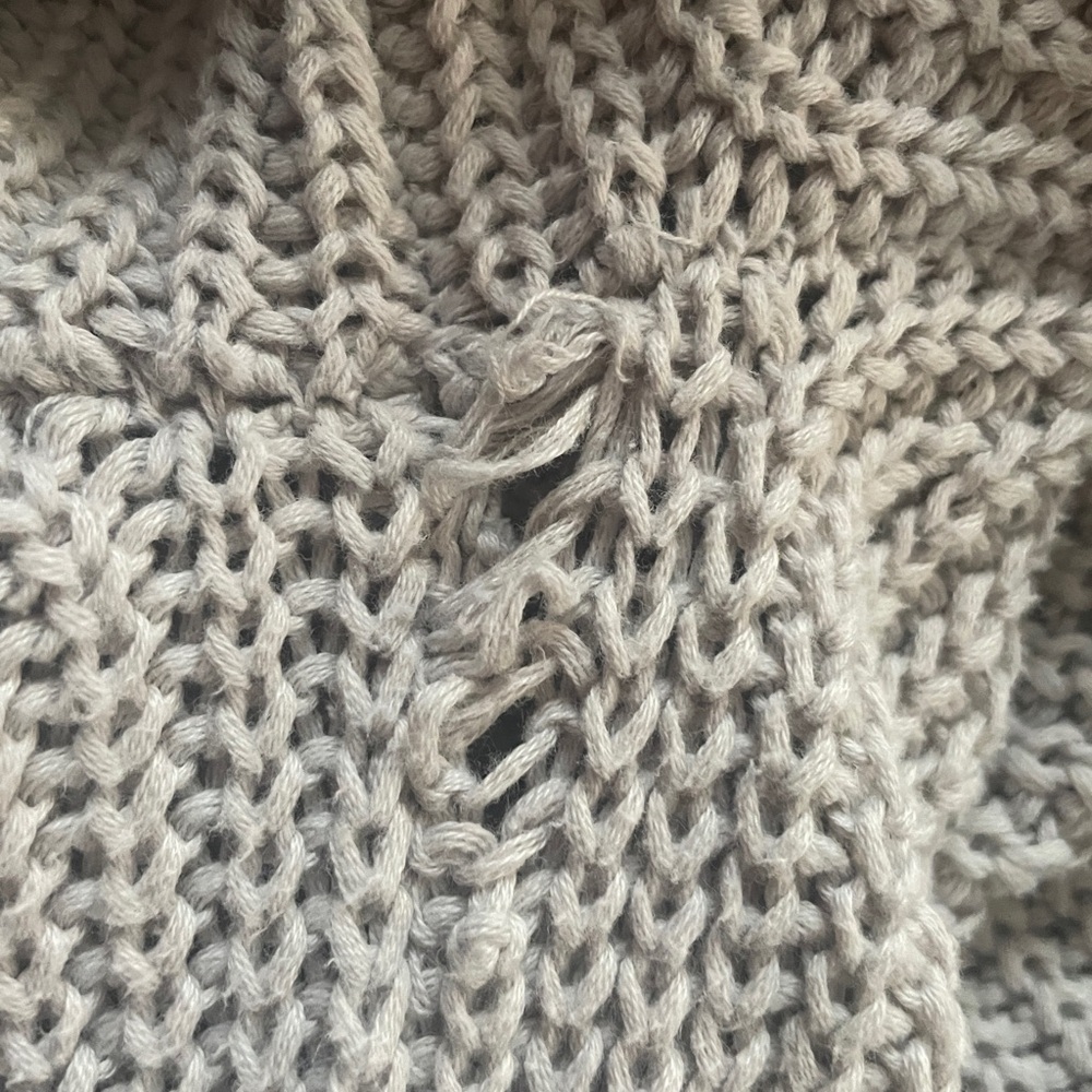 Free People Sweater Womens Size Medium Damsel Bell Sleeve Cropped Gray Oversized - Picture 9 of 9